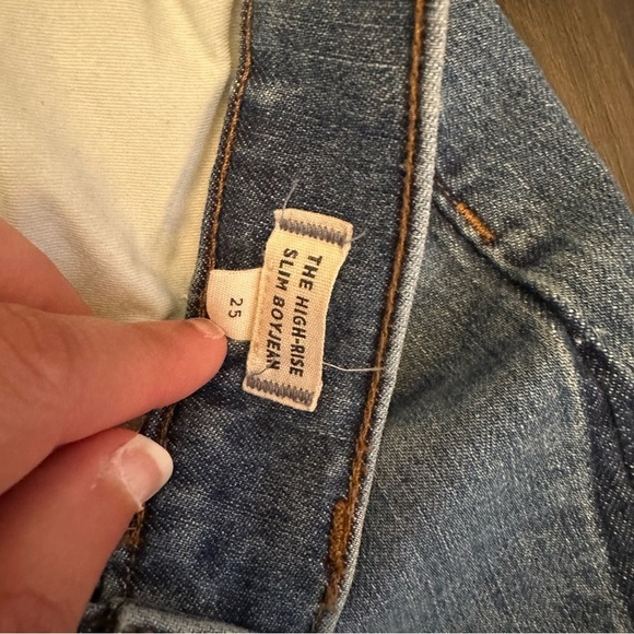 Madewell The High Rise Slim Boyjean: Two Tone Tuxedo Stripe‎ Edition - Picture 2 of 7